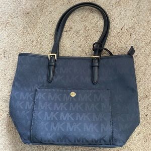 Navy blue and gold Michael Kors purse